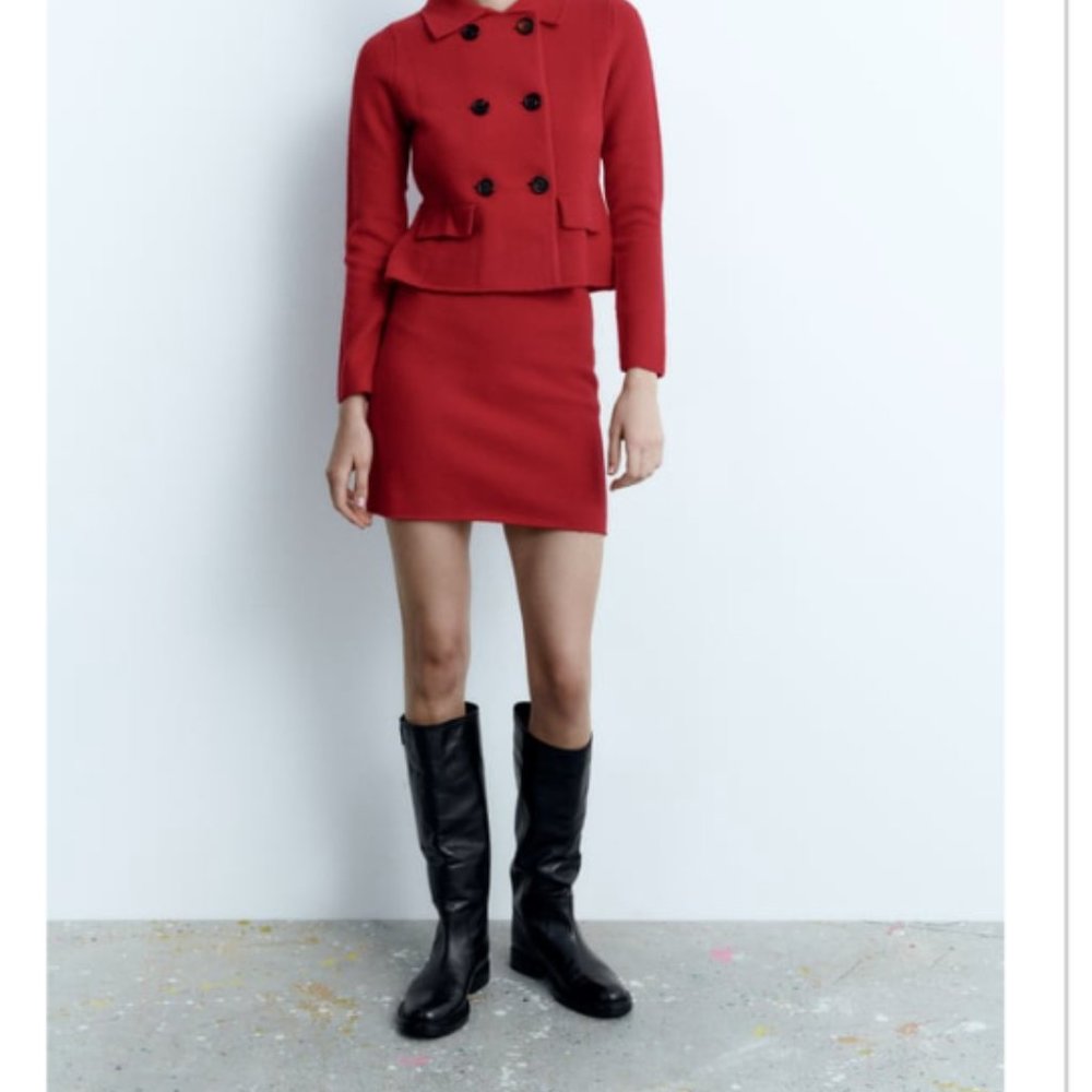Zara 100% Wool Mini Skirt